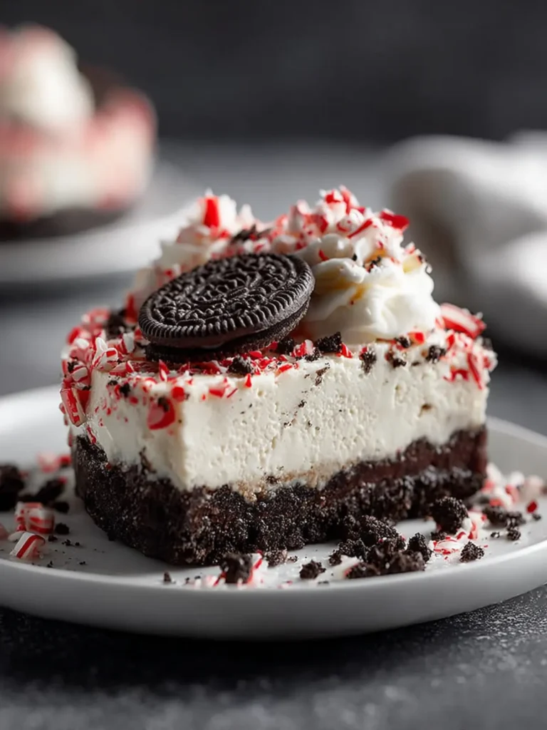 The Ultimate No Bake Peppermint Oreo Cheesecake for the Holidays First Image