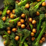 GARLIC BROCCOLI STIR FRY WITH CHICKPEAS First Image