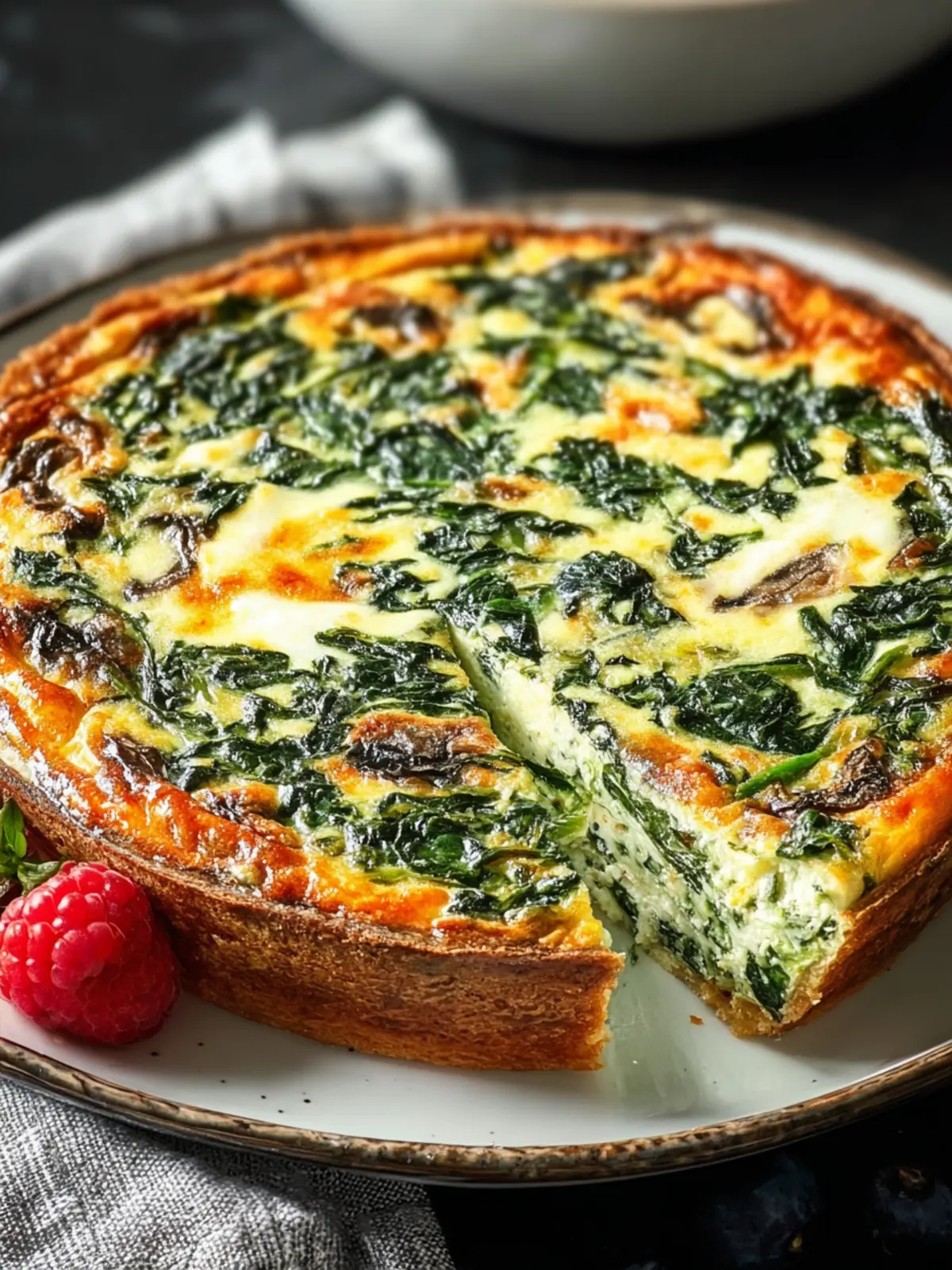 Irresistible Cottage Cheese Spinach Crustless Quiche Recipe First Image