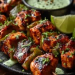 Spicy Honey Jalapeño Chicken Skewers with Cilantro Lime Dip First Image