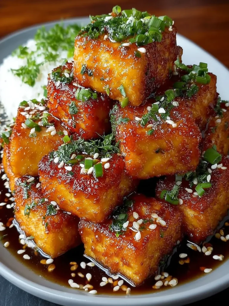Crispy honey garlic tofu recipe that will amaze you! First Image