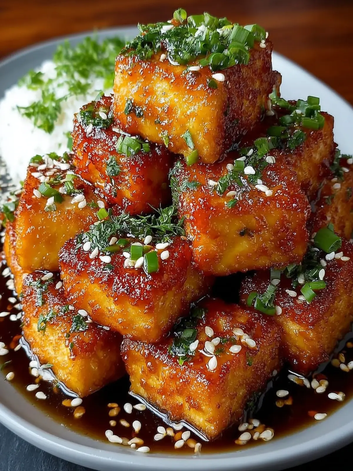 Crispy honey garlic tofu recipe that will amaze you! First Image