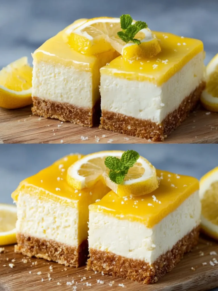 Easy No-Bake Lemon Cheesecake Bars (Sweet Easy Recipes) First Image