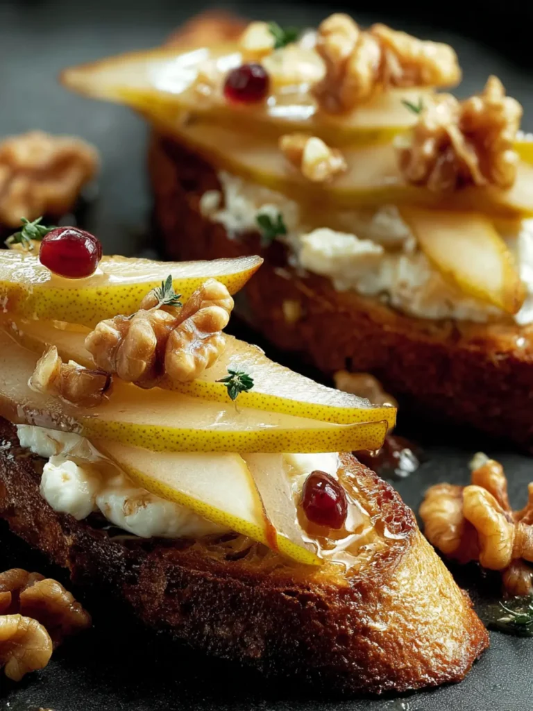 Irresistible Pear Walnut Bruschetta for Fall Gatherings First Image