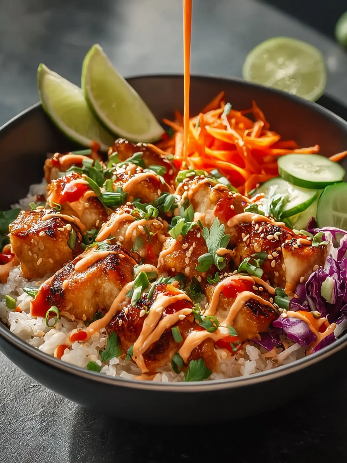 Sweet Chili Chicken Bowl with Coconut Lime Drizzle Recipe First Image