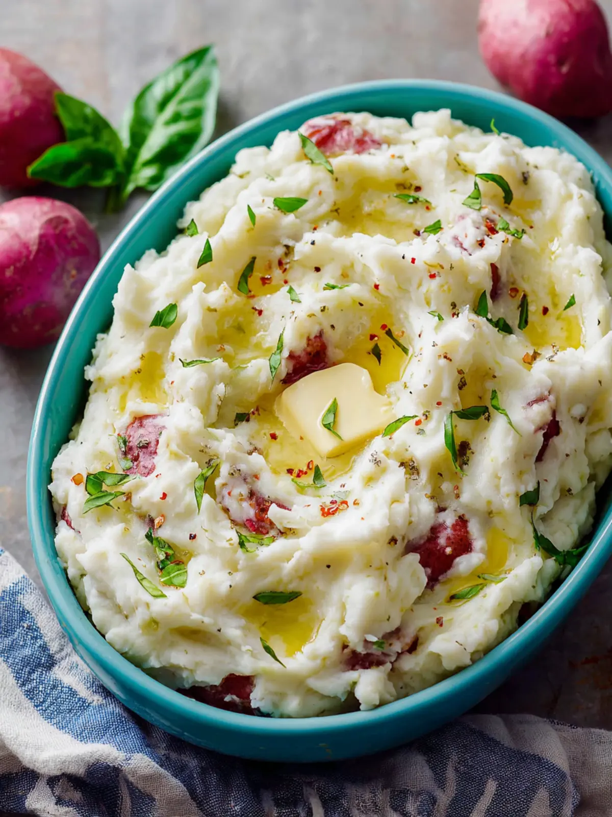 Creamy Garlic Mashed Potatoes (with red potatoes) First Image