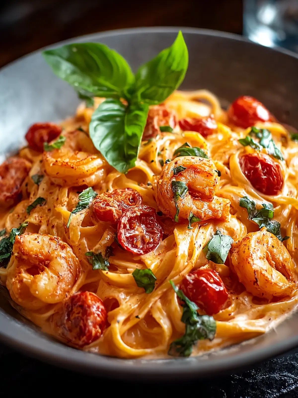 Irresistible Shrimp and Creamy Tomato Basil Pasta Recipe First Image