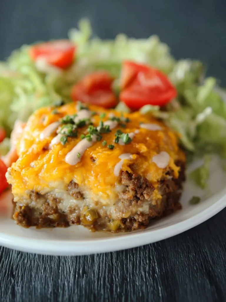 Big Mac Casserole - Keto Cheeseburger Casserole First Image
