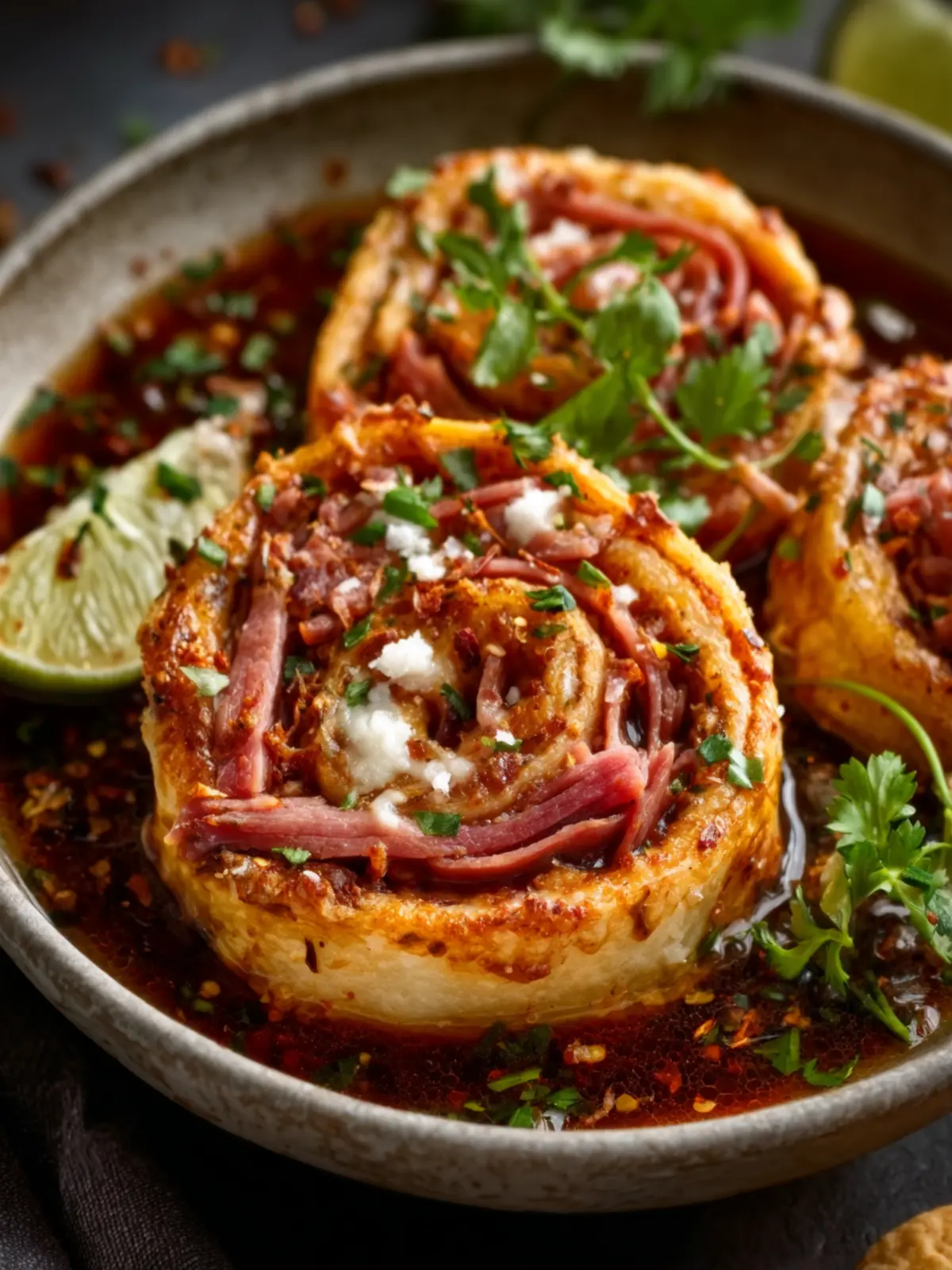 Hot Ham and Cheese Pinwheels First Image