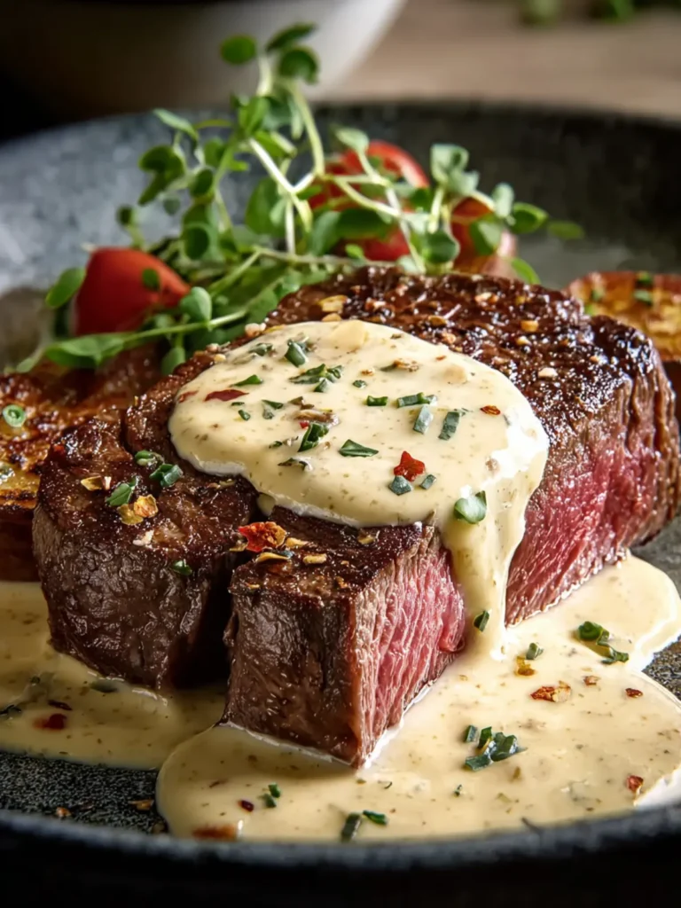 Irresistible Steak with Garlic Cream Sauce Recipe First Image