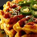 Spicy Cheddar Jalapeño Cornbread Waffles First Image