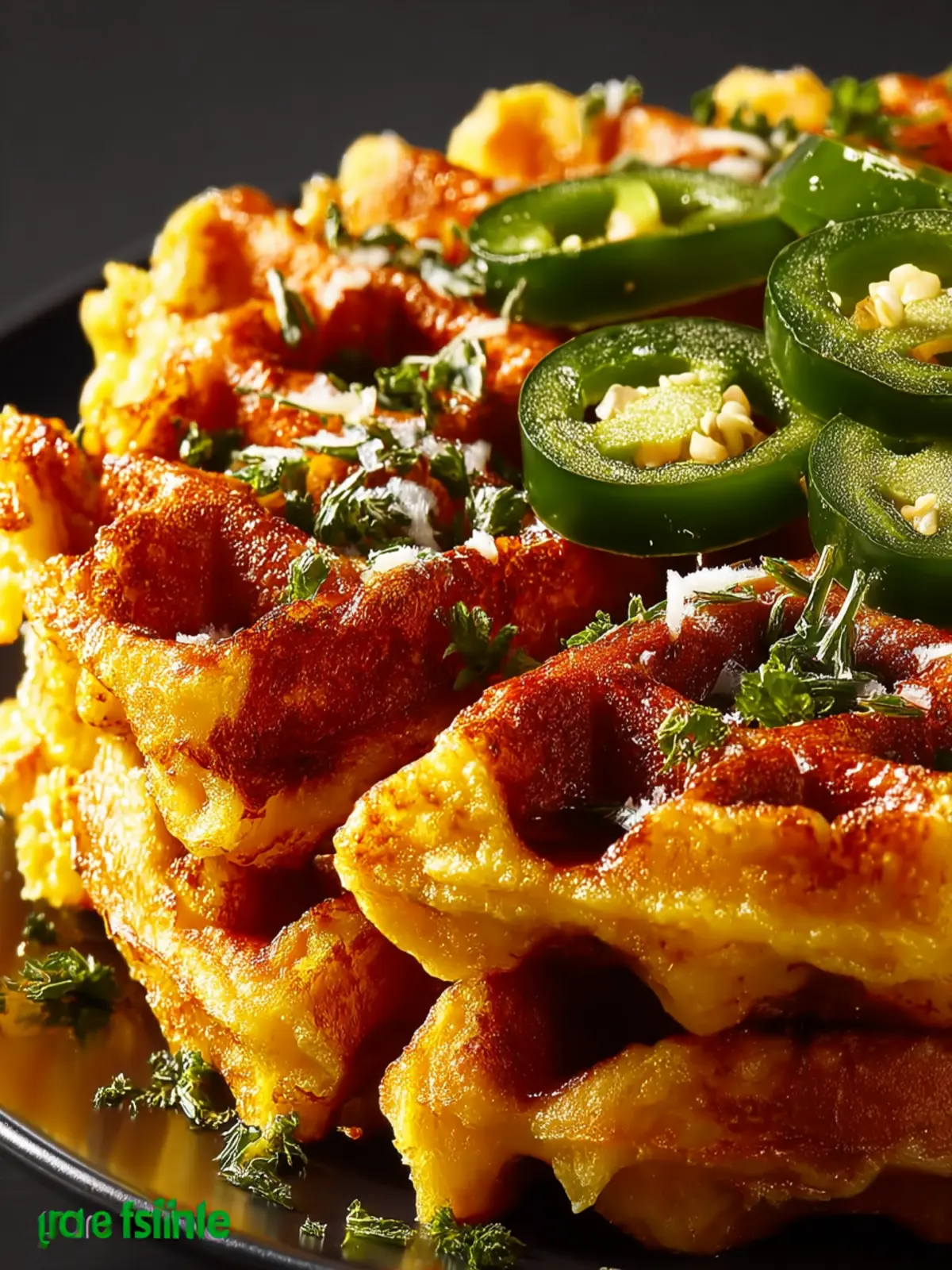 Spicy Cheddar Jalapeño Cornbread Waffles First Image