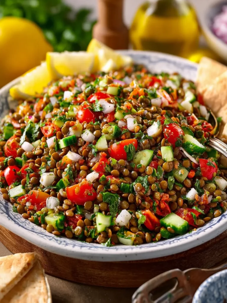 Mediterranean Chopped Lentil Salad with Lemon Dressing First Image