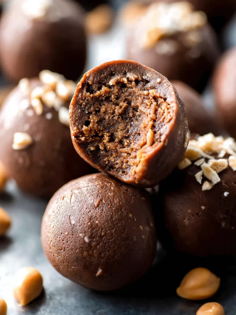 4 Ingredient Chocolate Peanut Butter No Bake Energy Bites Recipe First Image