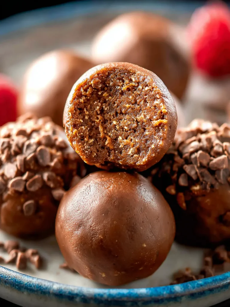 4 Ingredient Chocolate Peanut Butter No Bake Energy Bites Recipe First Image