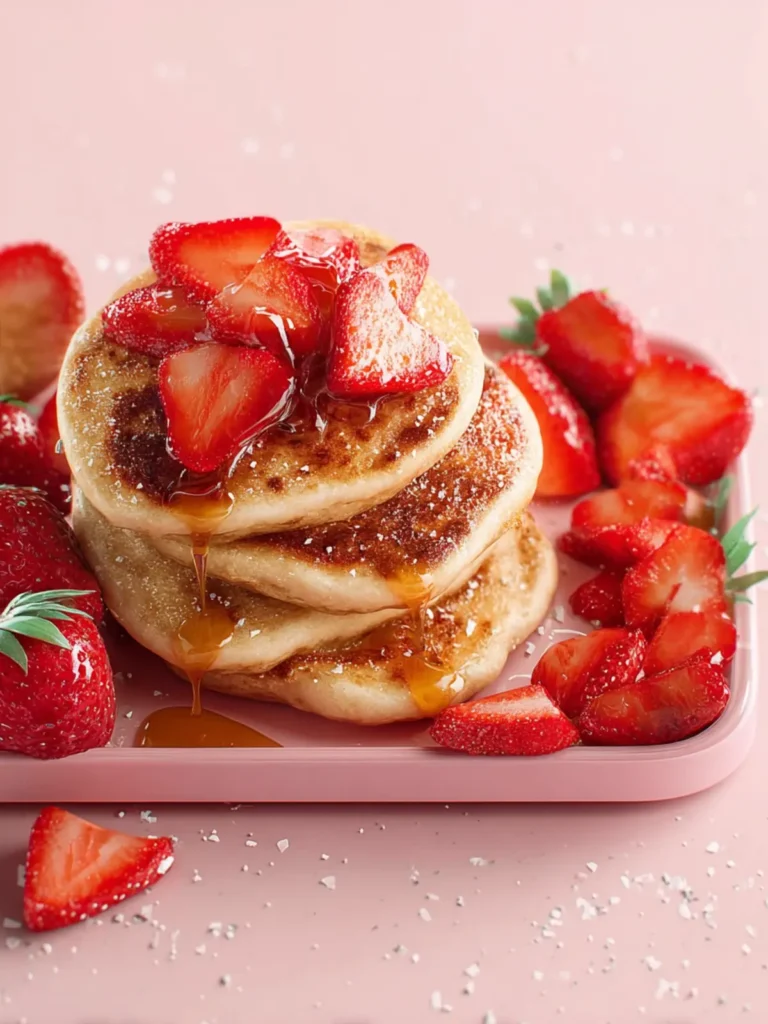 Fluffy Strawberry Pancakes First Image