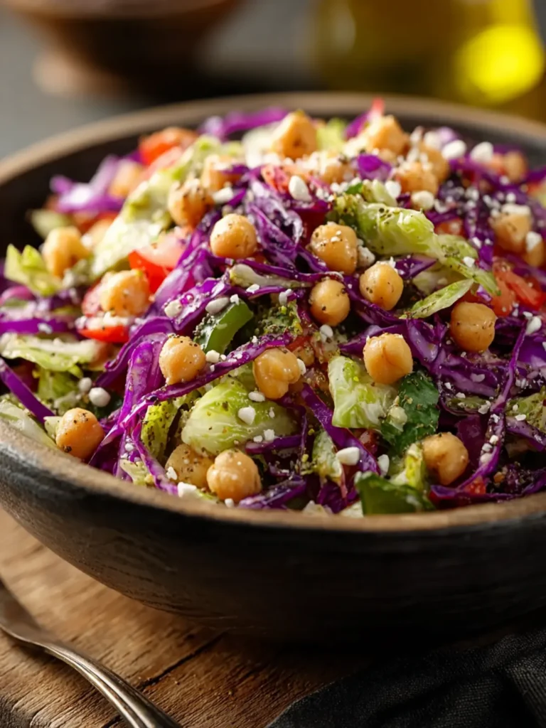 Healthy Chopped Chickpea and Cabbage Salad First Image