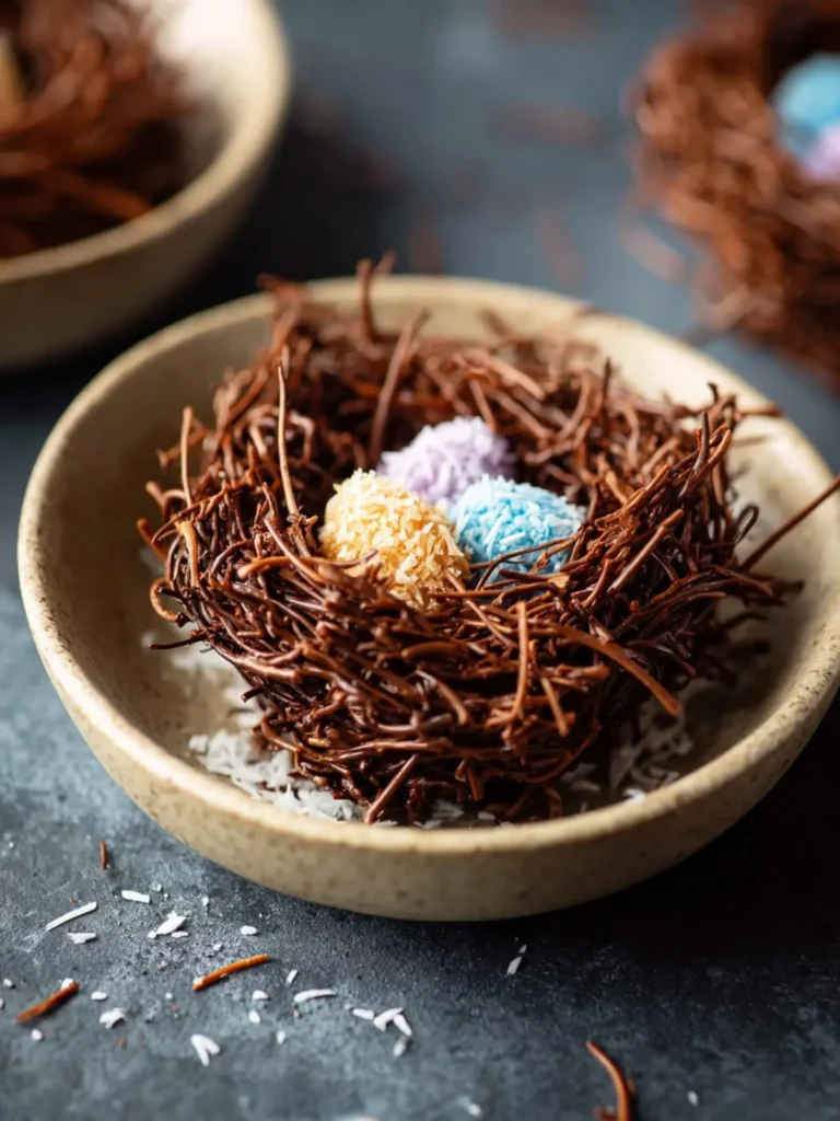 No Bake Chocolate Coconut Nests First Image