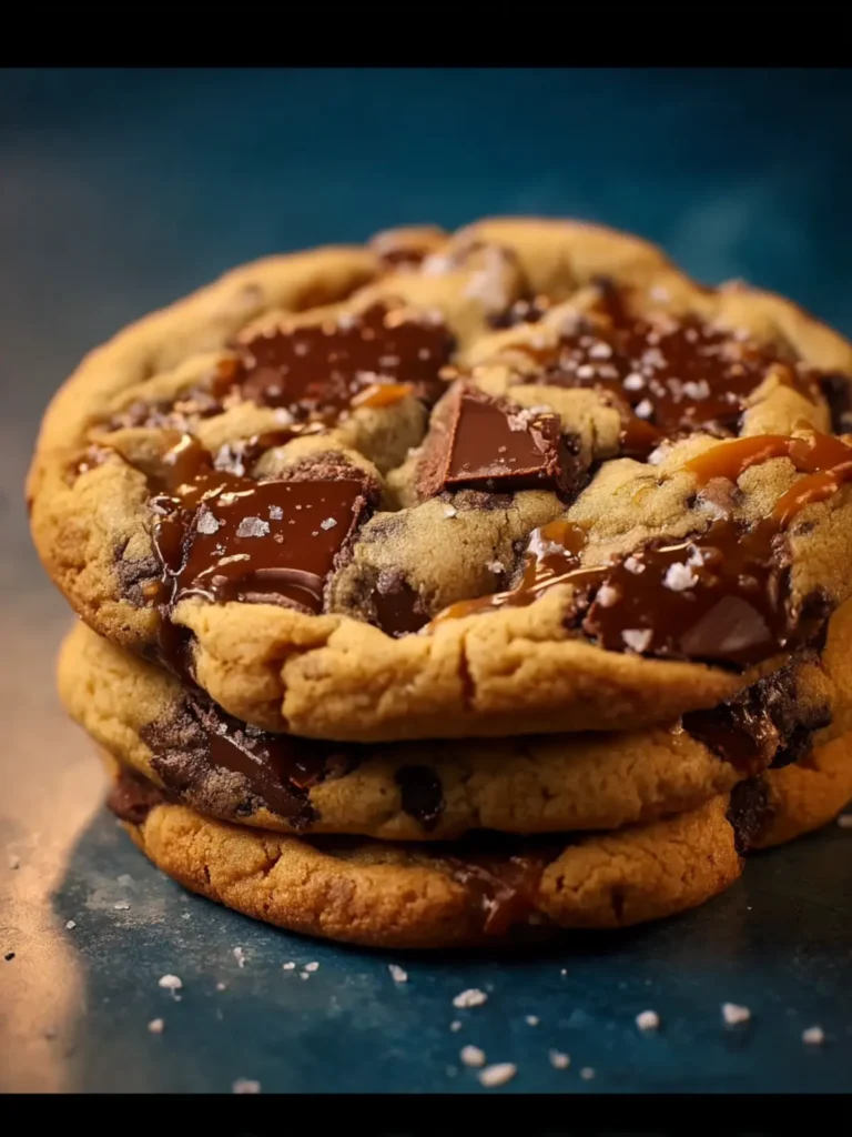 Salted Caramel Chocolate Chunk Cookies First Image