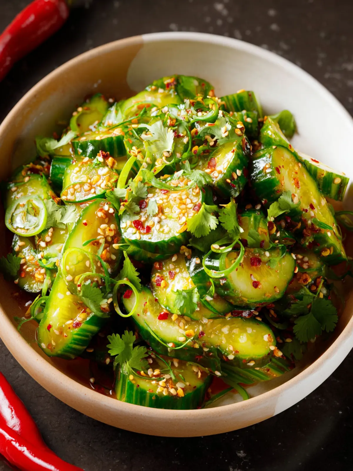 Spicy Asian Cucumber Salad First Image