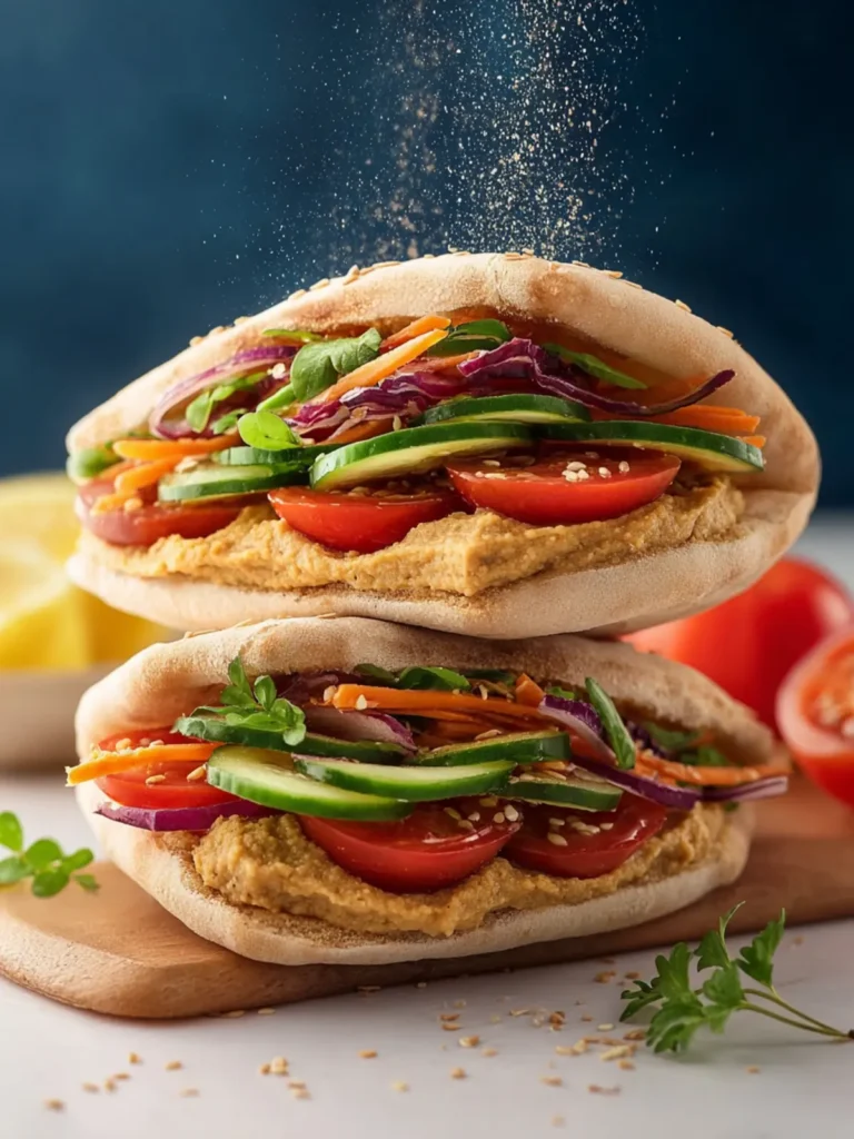 Fresh and Easy Hummus Pita Sandwiches First Image