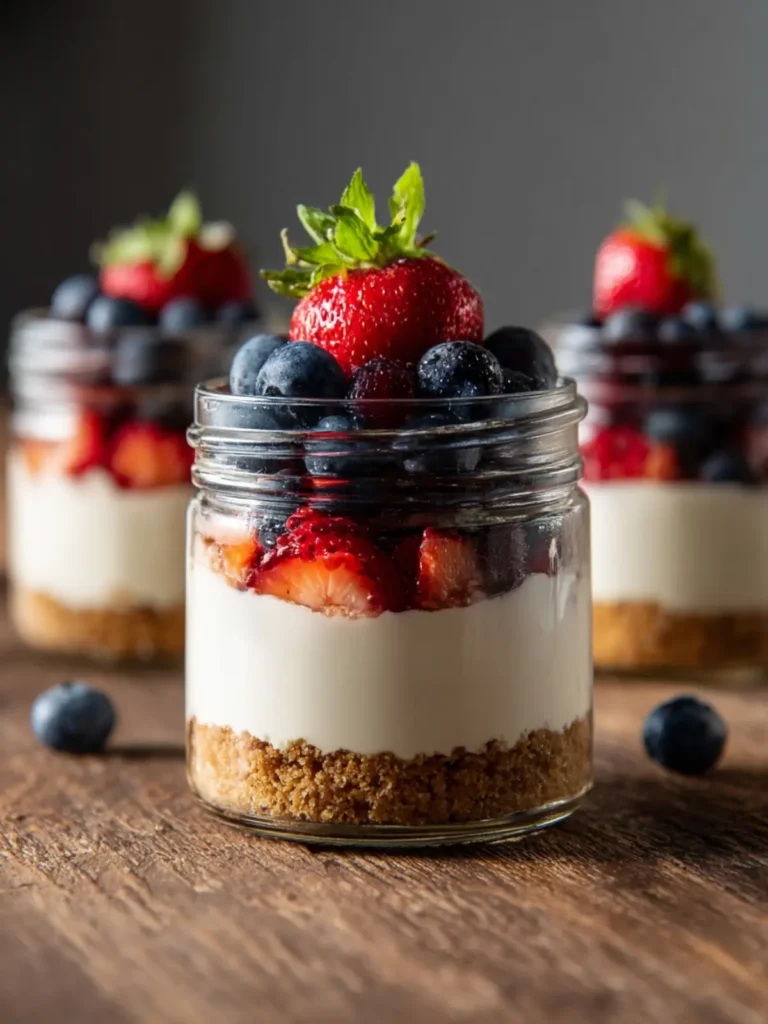 Healthier No-Bake Cheesecake in a Jar: Easy High Protein Recipe First Image
