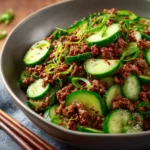 Keto Korean Ground Beef Cucumber Salad First Image