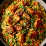 One-Pan Trader Joe’s Orange Chicken Fried Rice Skillet First Image