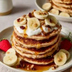 Banana Bread Pancakes with Greek Yogurt First Image