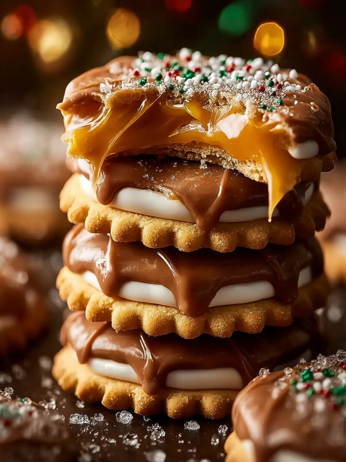 Caramel Ritz Cracker Christmas Cookies First Image