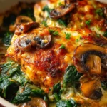 cowboy chicken spinach mushroom bake First Image