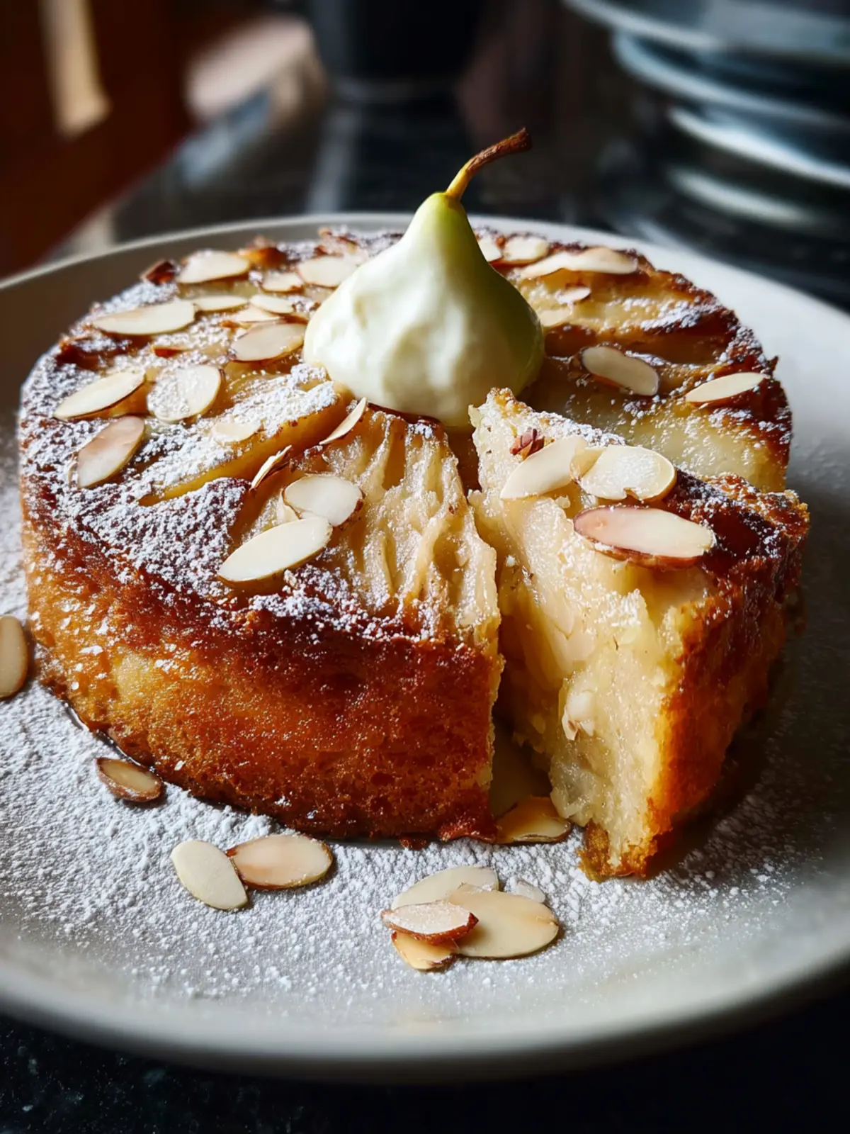 honey pear almond cake First Image