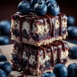Blueberries Chocolate Drizzle Rice Crispy Squares: Irresi… First Image