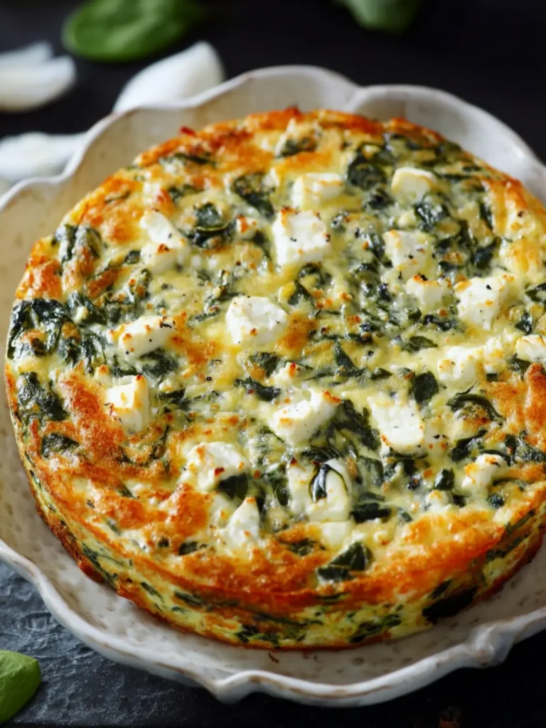 Cottage Cheese and Spinach Crustless Quiche First Image