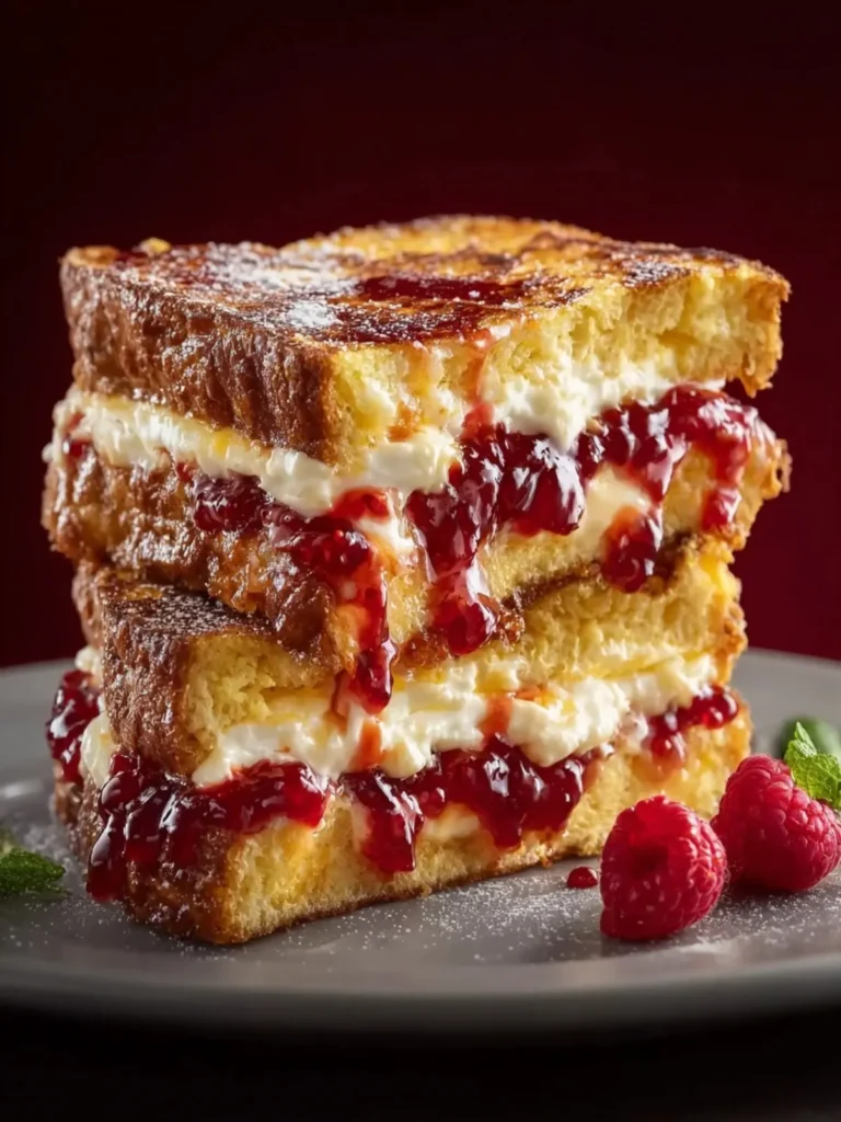 Cream Cheese Stuffed French Toast with Jam First Image