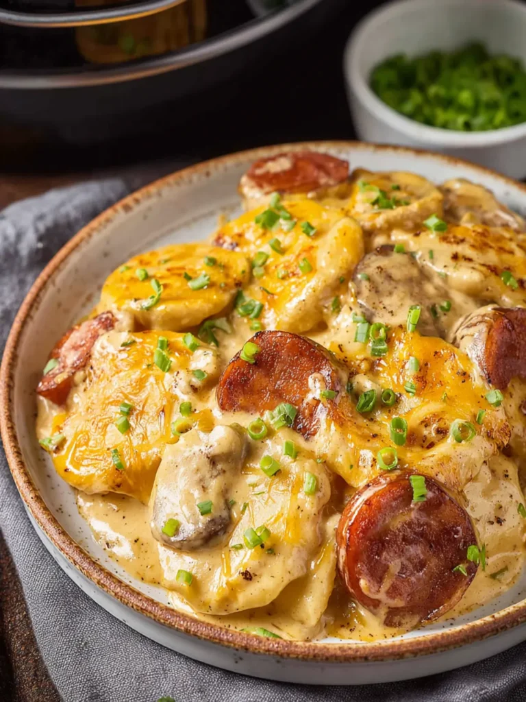 Crockpot Pierogi Casserole with Kielbasa First Image
