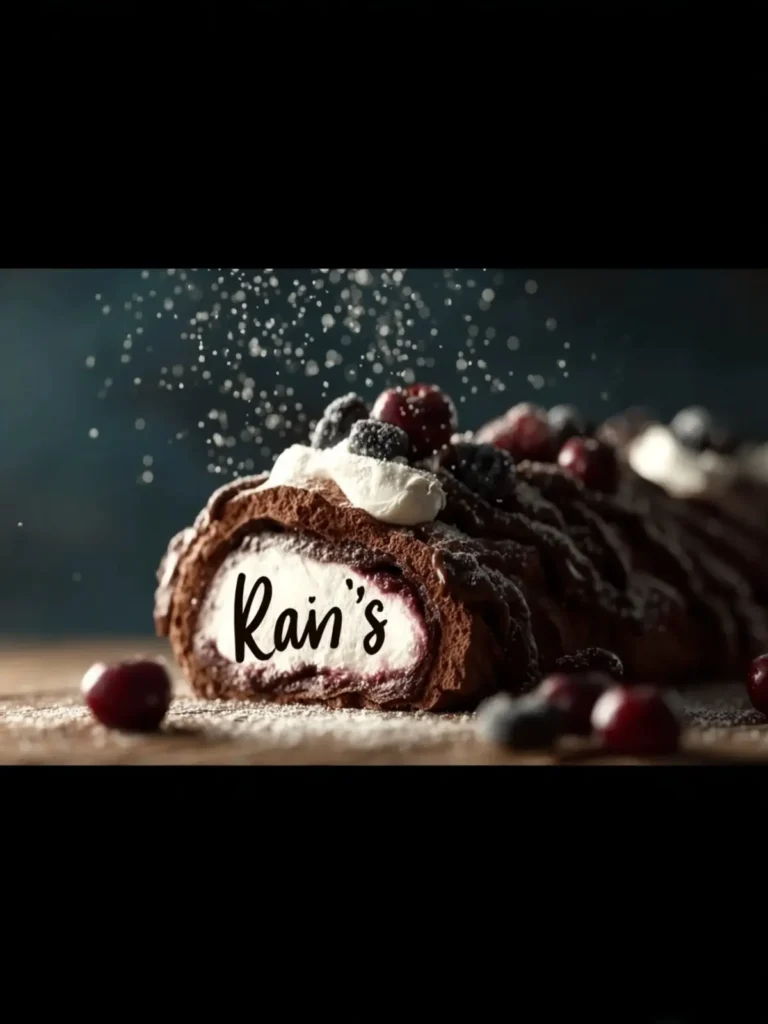 Decadent Dark Chocolate And Cherry Pavlova Roll Bliss First Image