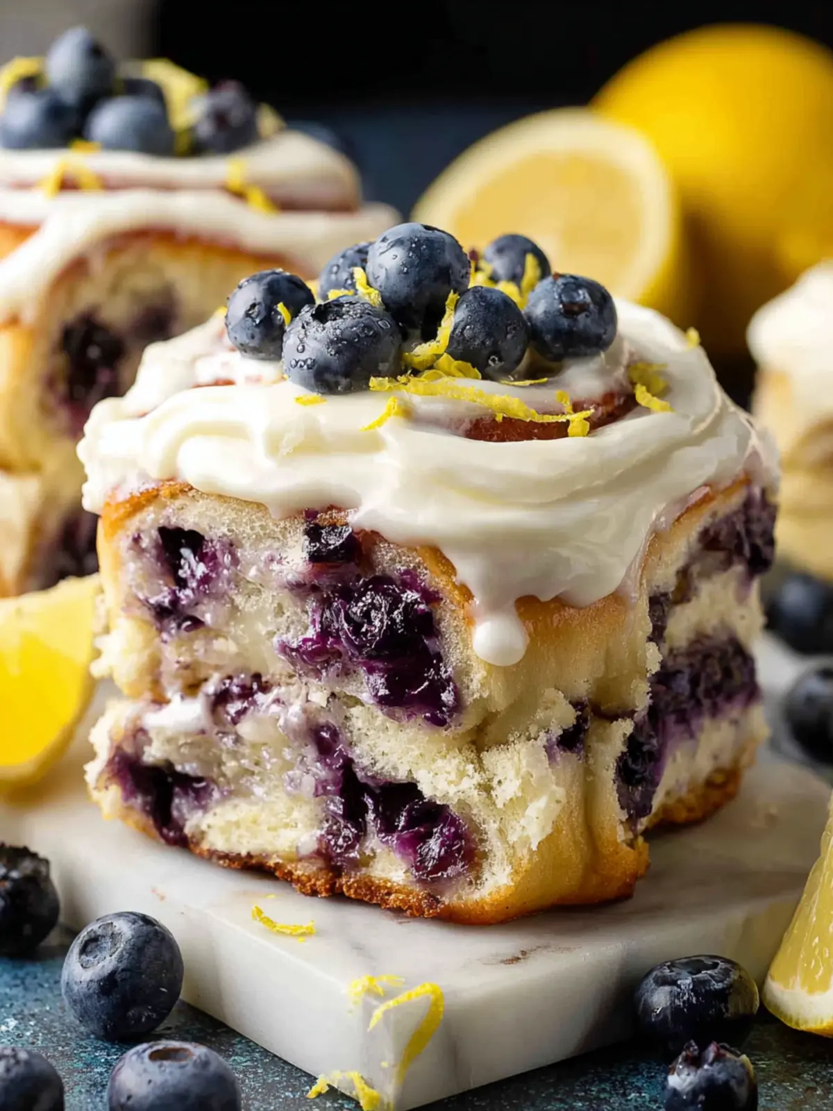 Lemon Blueberry Rolls with Cream Cheese Frosting First Image
