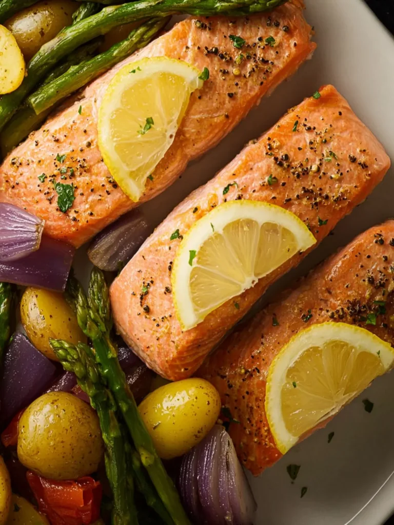 Sheet Pan Salmon with Veggies (Healthy & Easy!) First Image