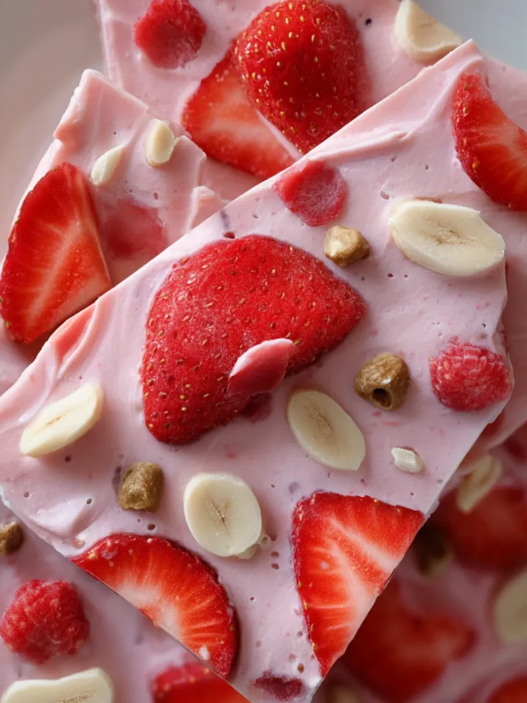 Strawberry Frozen Yogurt Bark (Healthy) First Image